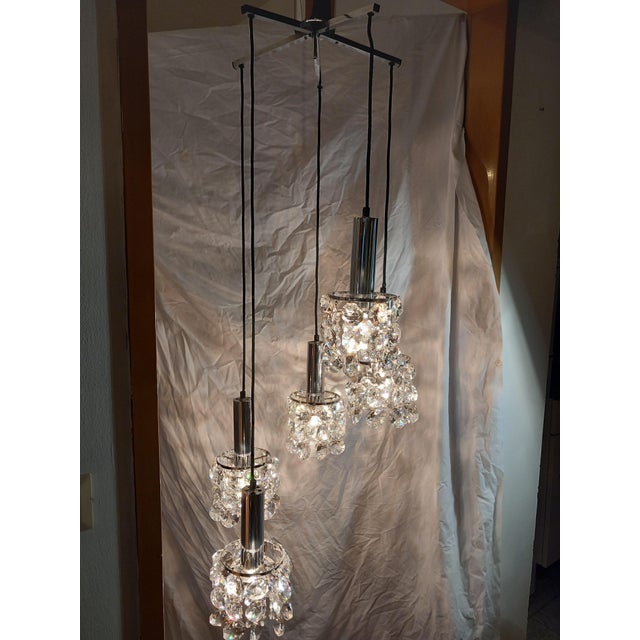 Lead Crystal Cascade Lamp from Bakalowits & Söhne, 1970s For Sale - Image 4 of 18