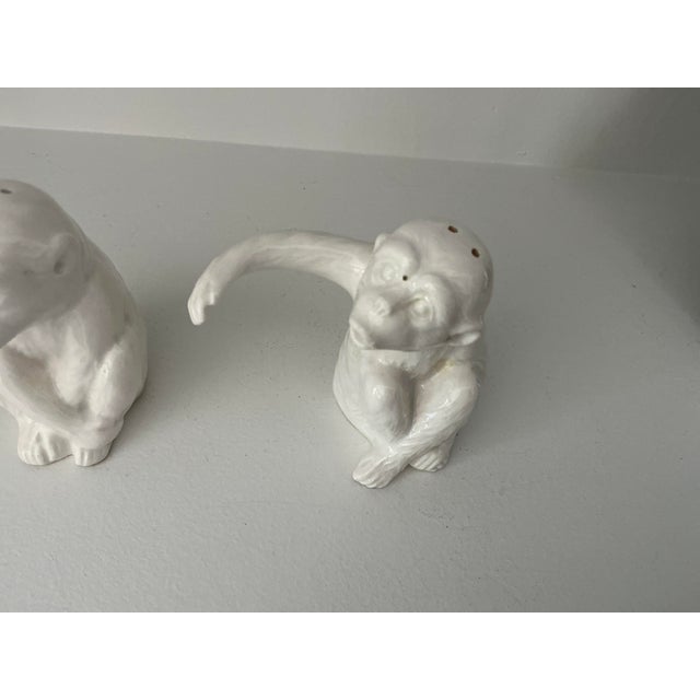 Mid-Century Modern 1960s Fitz & Floyd Ceramic Monkey Salt and Pepper Shakers For Sale - Image 3 of 7