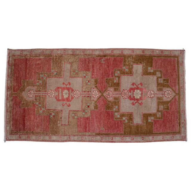 Textile 1970s Vintage Hand Knotted Small Rug For Sale - Image 7 of 15