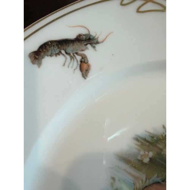 Ceramic Antique Porcelain Fish Plates With Gold Detail, Set of 4, Circa 1890–1900 For Sale - Image 7 of 17