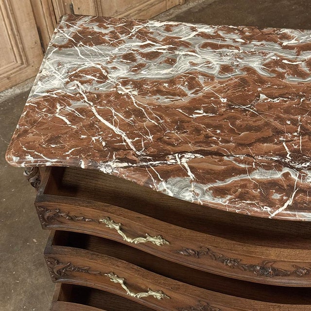 19th Century French Walnut Commode With Rouge Marble Top For Sale - Image 16 of 17