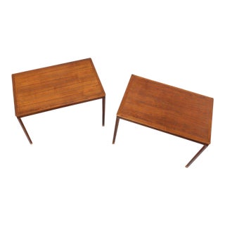 20th Century Danish Modern Teak Rectangular End Tables - a Pair For Sale