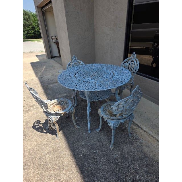 Victorian Style Garden Table and Chair Set For Sale In San Antonio - Image 6 of 18