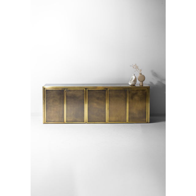 Vintage Sideboard in Brushed Brass from Belgo Chrom, 1970s For Sale - Image 4 of 18