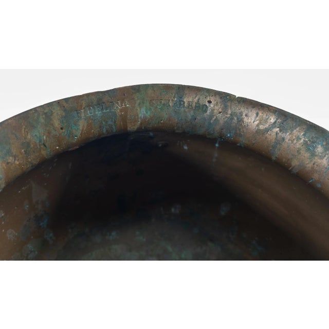 Metal 17th or 18th Century Bronze Handled Primitive Cook Pot With Verdigris Surface For Sale - Image 7 of 12
