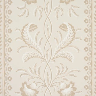 SAMPLE - Schumacher Bell Flowers Wallpaper In Neutral For Sale