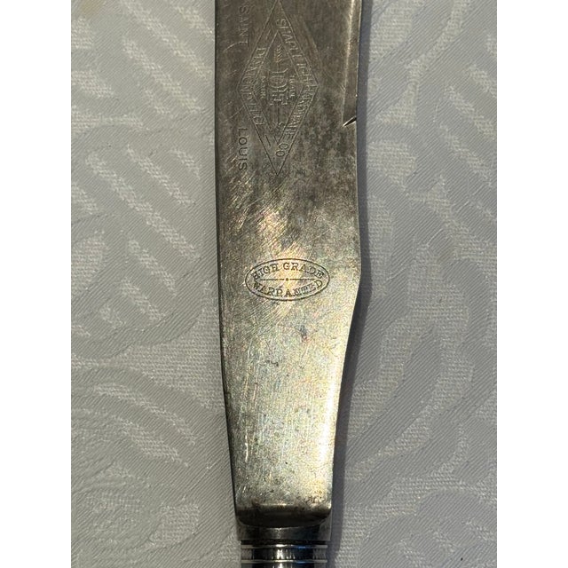 1920s Staghorn and Sterling Silver Carving Set- 3 Pieces For Sale - Image 15 of 17
