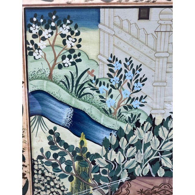 Traditional Framed Asian Garden Pavillion Scene Reproduction Print For Sale - Image 3 of 10