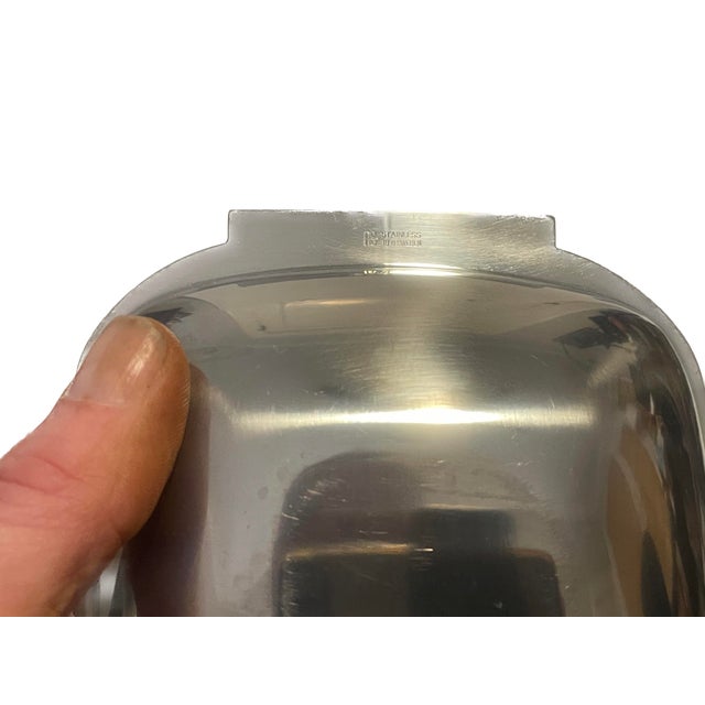 1960s 1960s Swedish Modern Arthur Salm "As Sweden" Stainless Steel Bowls - a Pair For Sale - Image 5 of 6