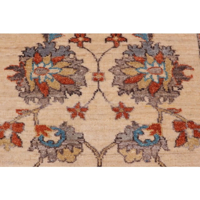 Shabby Chic Ziegler Beige/Rust Wool Runner Rug- 2'1'' X 4'9'' For Sale - Image 4 of 10
