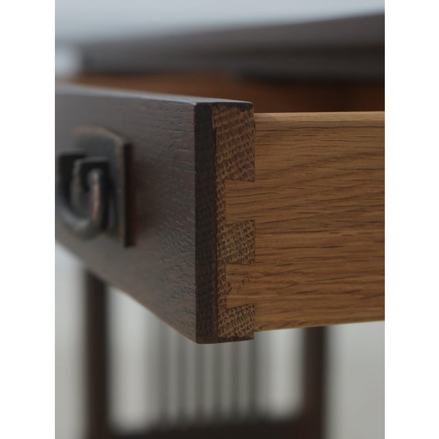 Stickley Stickley Mission Oak 2 Drawer Sofa Console Table For Sale - Image 4 of 18