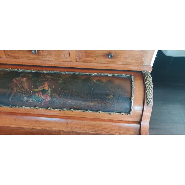 Antique French Vernis Secrétaire à Cylindre De Style Napoleon Iii For Sale - Image 9 of 12