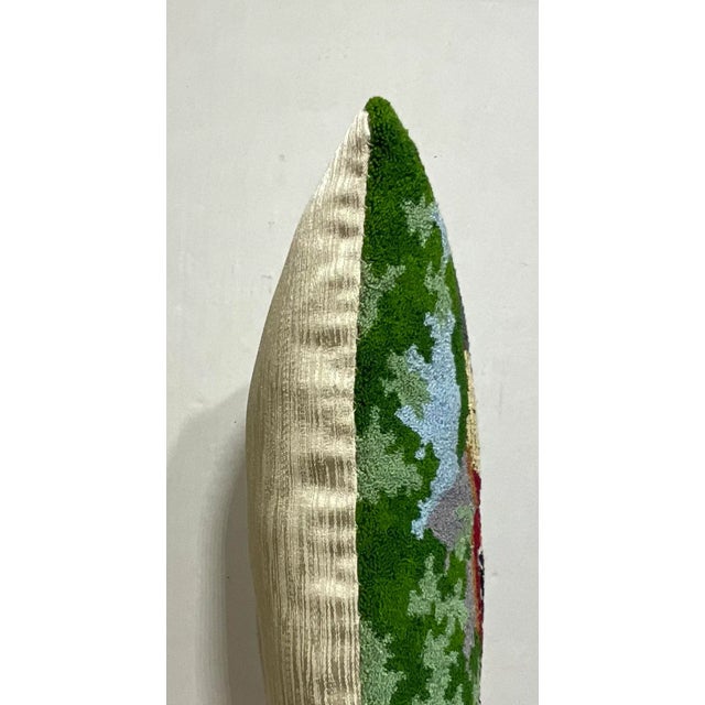 American American Hand Embroidery Mid-Century Pillow For Sale - Image 3 of 9