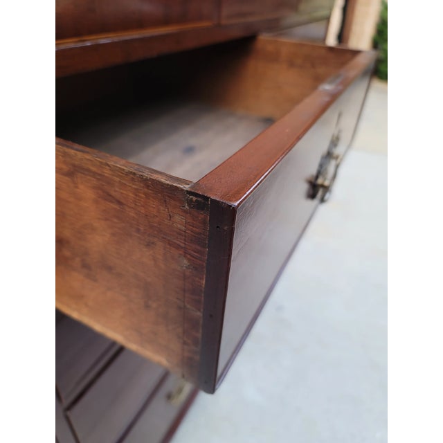 Antique Early 19th Century English Inlaid Mahogany 8 Drawer Gentleman's Tall Chest For Sale - Image 10 of 12