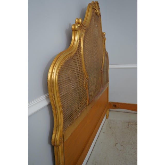 Antique Gold Gilt Queen Size Cane Back Bed For Sale - Image 10 of 16