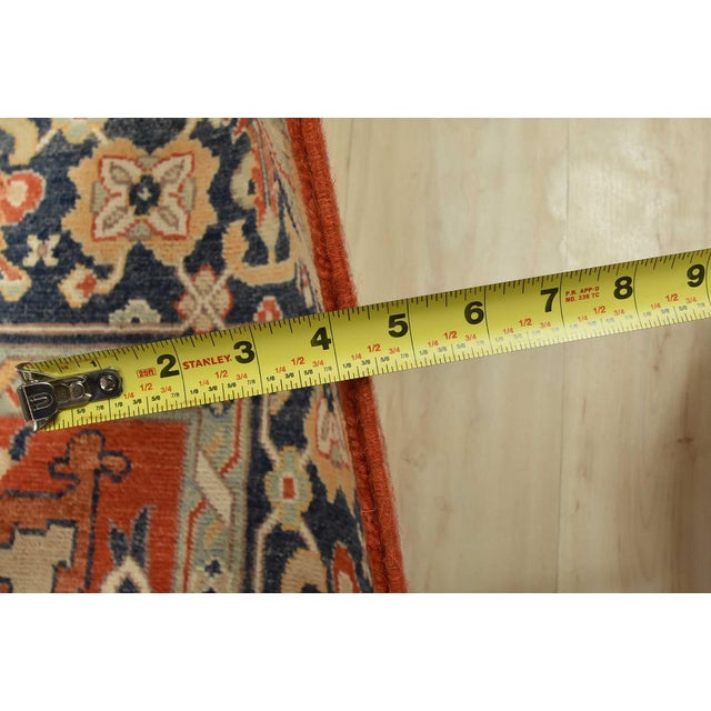 Heriz Rug 9’10” X 13’11” Orange Wool Traditional Hand-Knotted Carpet For Sale - Image 13 of 15