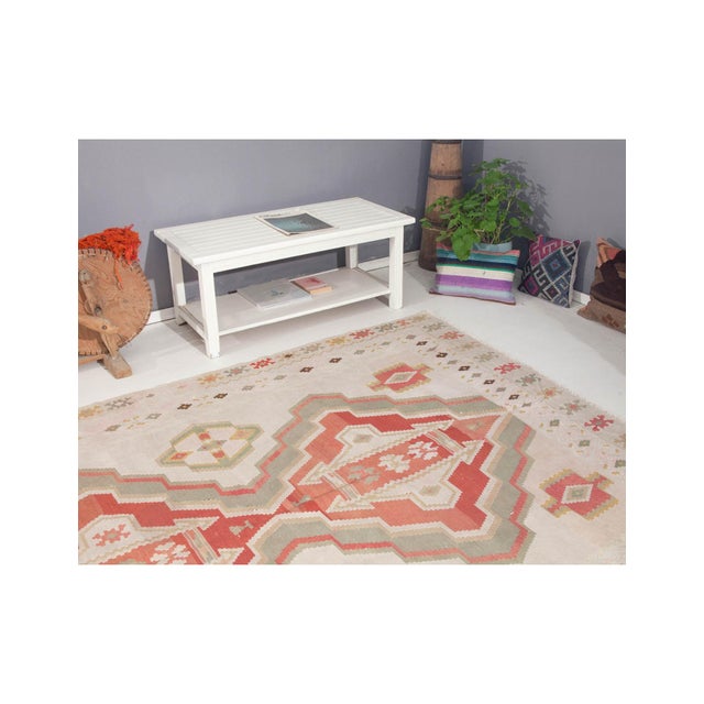 Large Vintage Turkish Kilim Rug - 6`9" X 11`8" For Sale In Los Angeles - Image 6 of 6