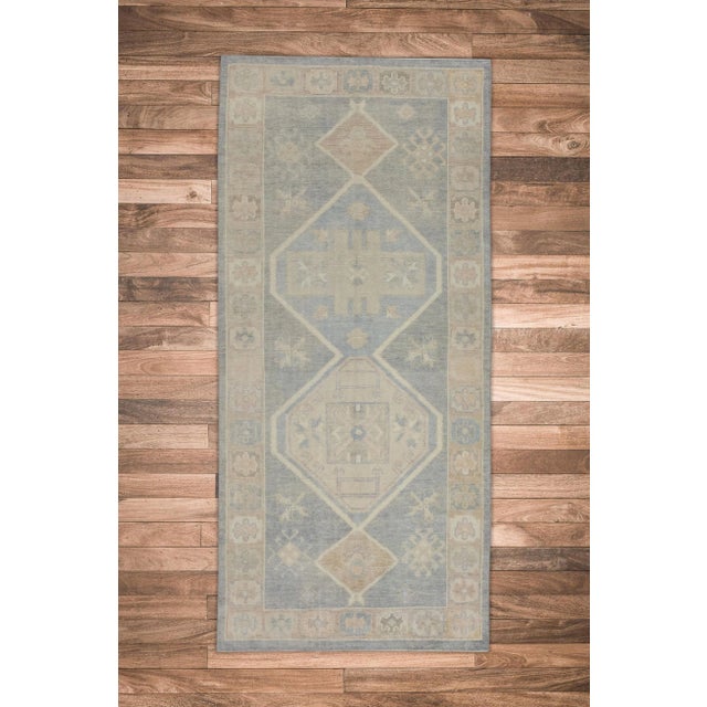 Early 21st Century Early 21st Century Multicolor Handwoven Turkish Oushak Runner 3'9" X 8'6" For Sale In Houston - Image 6 of 6