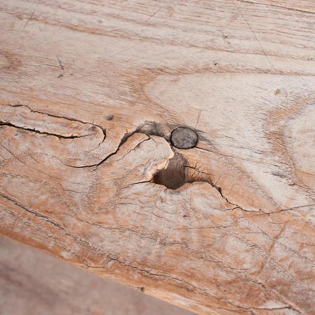 Antique Rustic Square Side Table For Sale - Image 10 of 12