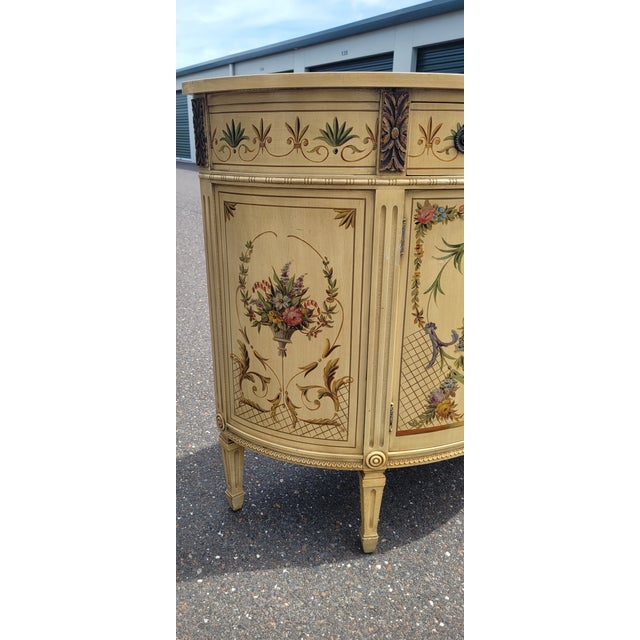 Antique Adams Painted Demilune Credenza For Sale - Image 12 of 14