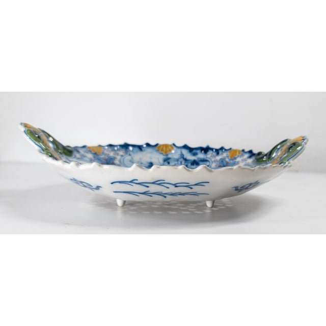 19th Century Dutch Delft Faience Bowl With Polychrome Pierced Design For Sale - Image 13 of 16