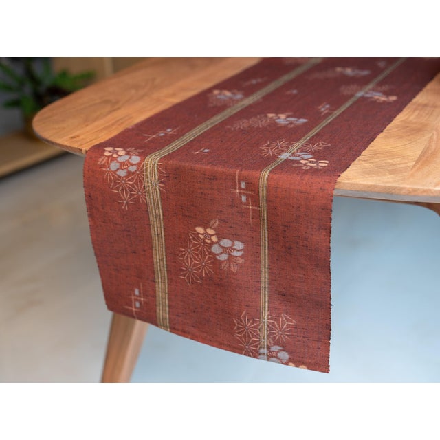 Japanese Silk Table Runner by Renaras For Sale - Image 4 of 5