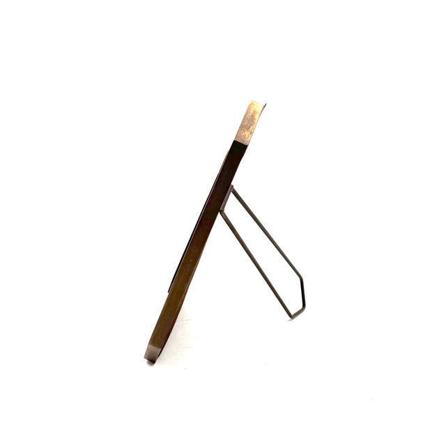 Brass Mid-Century Modern Brass & Wood Picture Frame – In the Manner of Gabriella Crespi, Italy 1970s For Sale - Image 8 of 13