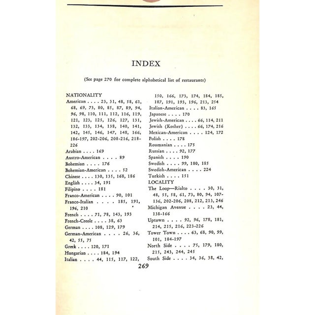 1930s "Dining in Chicago: An Intimate Guide" 1931 Drury, John For Sale - Image 5 of 7