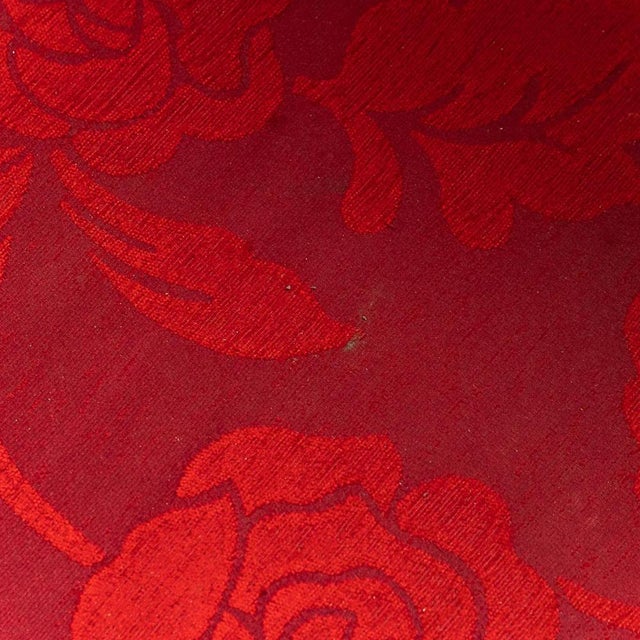 Red Three-Seater Sofa in Red Fabric with Floral Pattern, 1960s For Sale - Image 8 of 11