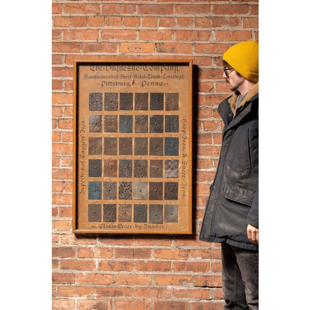 c. 1880s/1890s; The Duquesne Company/Duquesne Steel Works - Pittsburgh, PA Framed trade sample board produced by The...