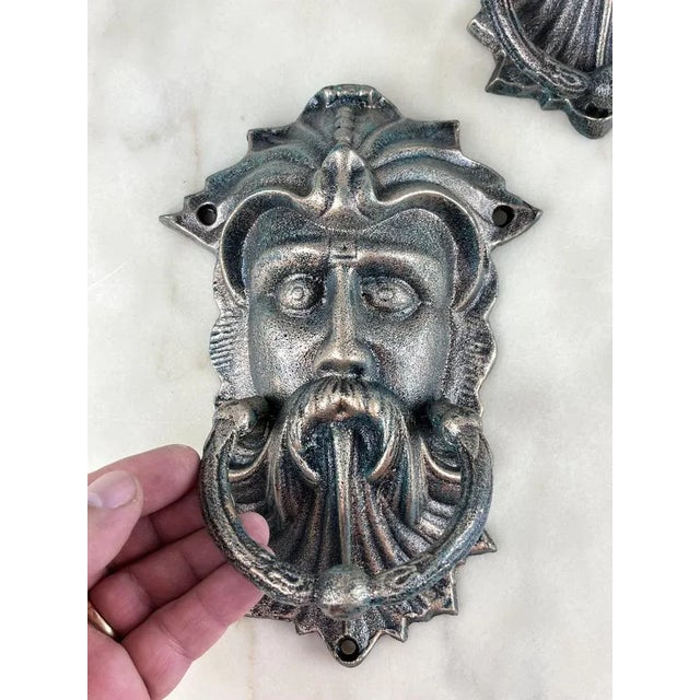 Beige Bronze Door Knockers, Italy, 1980s, Set of 2 For Sale - Image 8 of 11