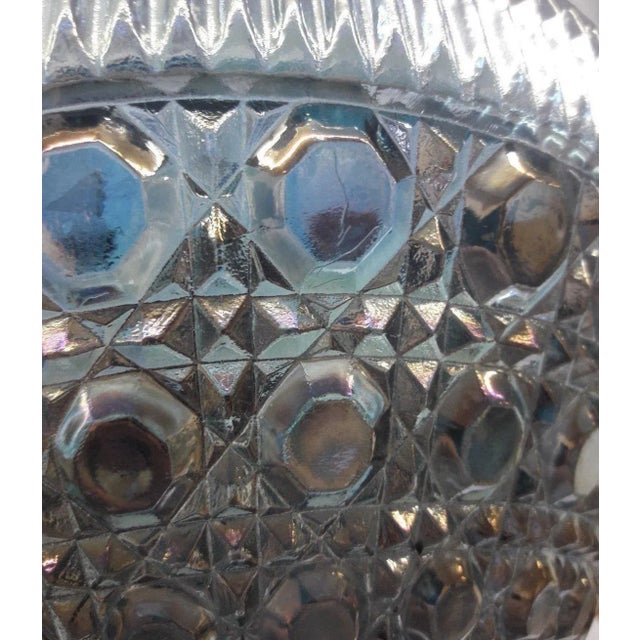 Indiana Carnival Glass Windsor Blue Large Salad Serving Decorative Bowl For Sale In Miami - Image 6 of 11