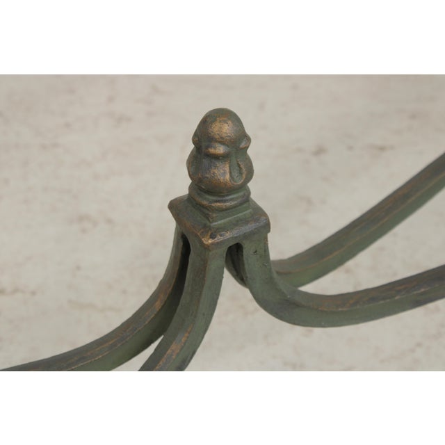Wrought Iron & Glass Top Console Sofa Table For Sale - Image 9 of 16
