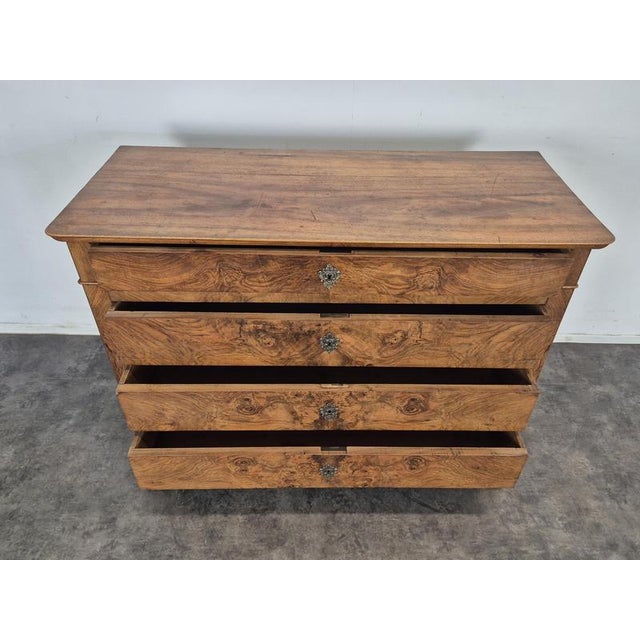 Louis Philippe Style Chest of Drawers in Burr Walnut Veneer For Sale - Image 11 of 12