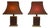 1970s Mid Century Modern Chinese Wood and Gilt Metal with Pagoda Shade Table Lamps - a Pair For Sale