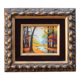 1960s Miniature Landscape Oil Painting by Beaumont, Framed For Sale