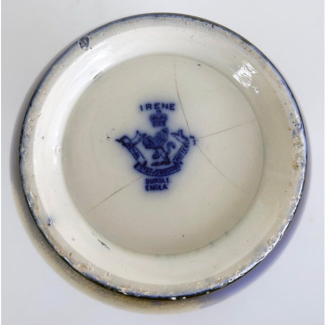 Ceramic 1900s English Royal Staffordshire Flow-Blue Ironstone Vase "Irene" Pattern For Sale - Image 7 of 7