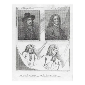 1798 Antique Portrait Engraving of Engravers & Draftsmen Artists
