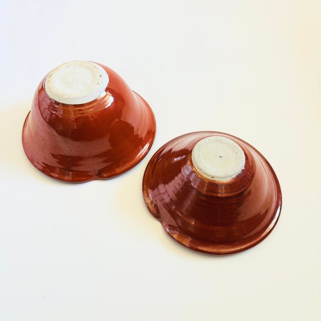Vintage Studio Pottery Nesting Bowls - Set of 2 For Sale - Image 11 of 12