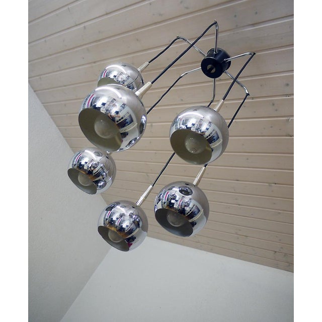 1970s German Chrome Cascading Ceiling Lamp from Kaiser Idell / Kaiser Leuchten, 1970s For Sale - Image 5 of 6