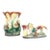 Vintage Mid-Century Iridescent Pheasant Ceramic Vases — Matched Pair For Sale