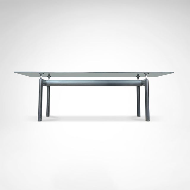 1990s LC6 Glass and Metal Dining Table by Le Corbusier for Cassina, 1990s For Sale - Image 5 of 12