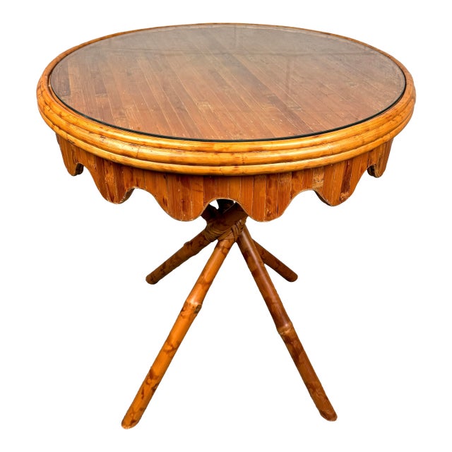 Vintage Bamboo and Rattan Cocktail Table For Sale