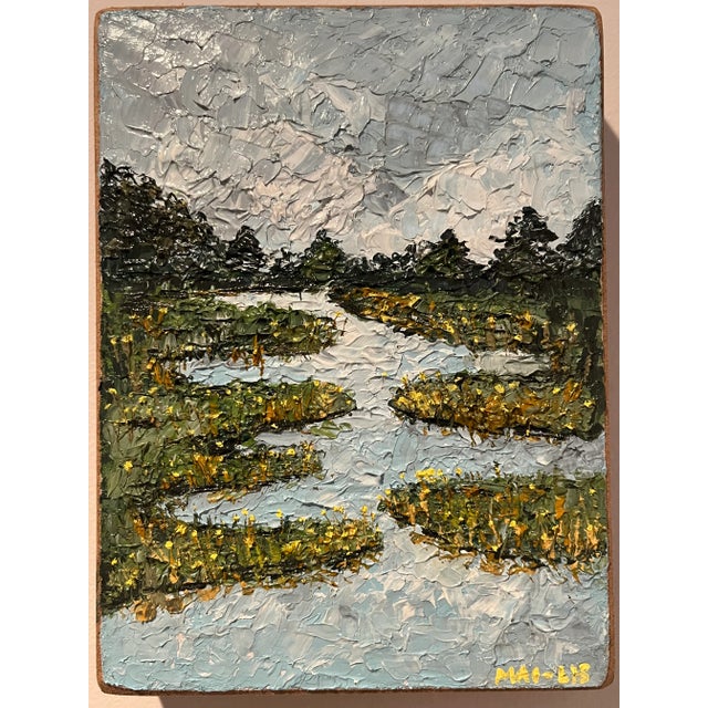 Wood Into the Forest by Sea, Original Oil Painting by Mai-Lis Bahr For Sale - Image 7 of 10