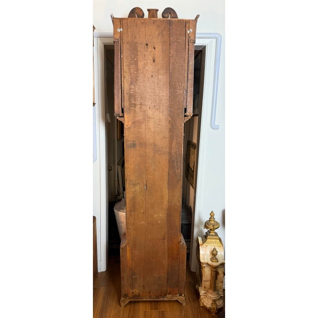 Early 19th Century Late Georgian Period English Grandfather Clock With Moon Phase Dial For Sale - Image 9 of 10