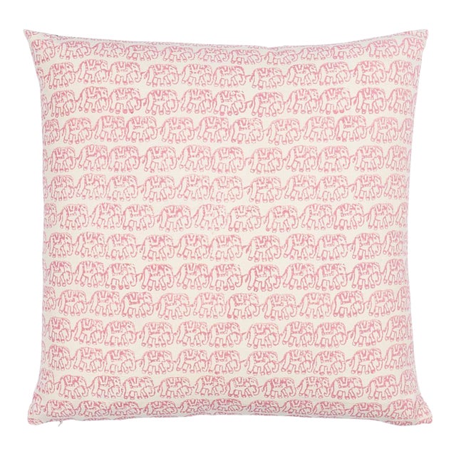 Schumacher X Molly Mahon Ellies + Garden Path 18" Pillow in Iron & Rose For Sale