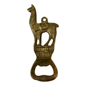 Vintage Cusco Peruvian Llama Brass Bottle Opener