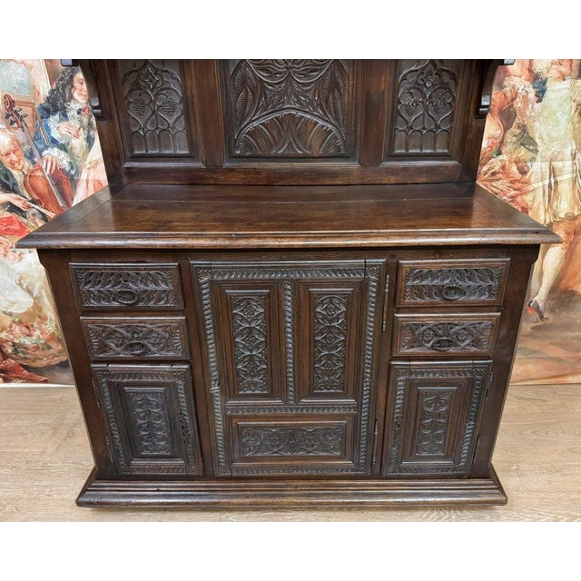 Renaissance Style Cabinet in Carved Wood, 1850s For Sale - Image 5 of 8