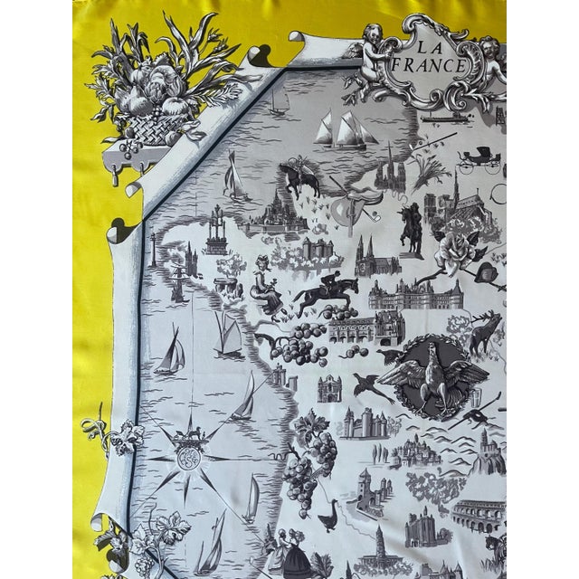 HERMÈS la FRANCE Silk SCARF designed by Françoise de la Perriere 1959 For Sale In New York - Image 6 of 10