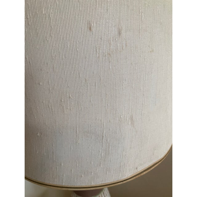 Wood 1960s Swedish Modern Atomic Plaster and Walnut Lamp, Original Shade For Sale - Image 7 of 8